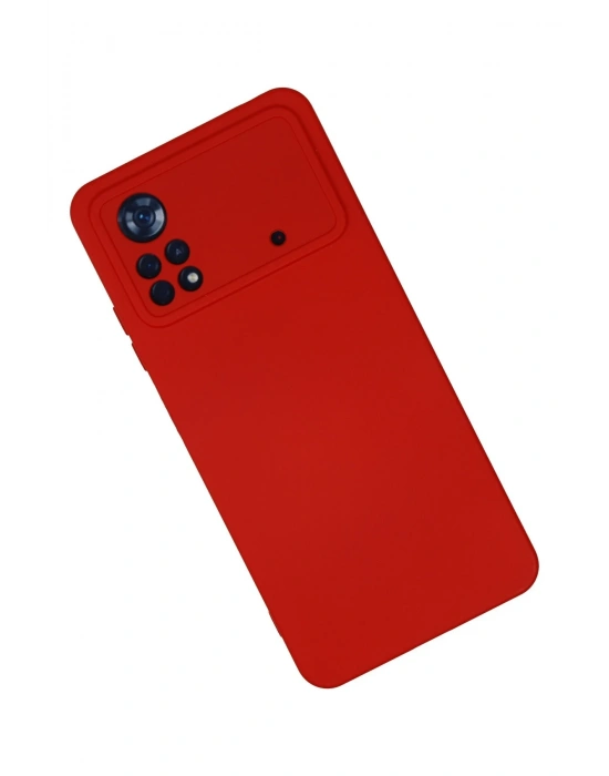 Newface Xiaomi Poco X4 Pro 5G Kılıf Nano içi Kadife Silikon - Kırmızı