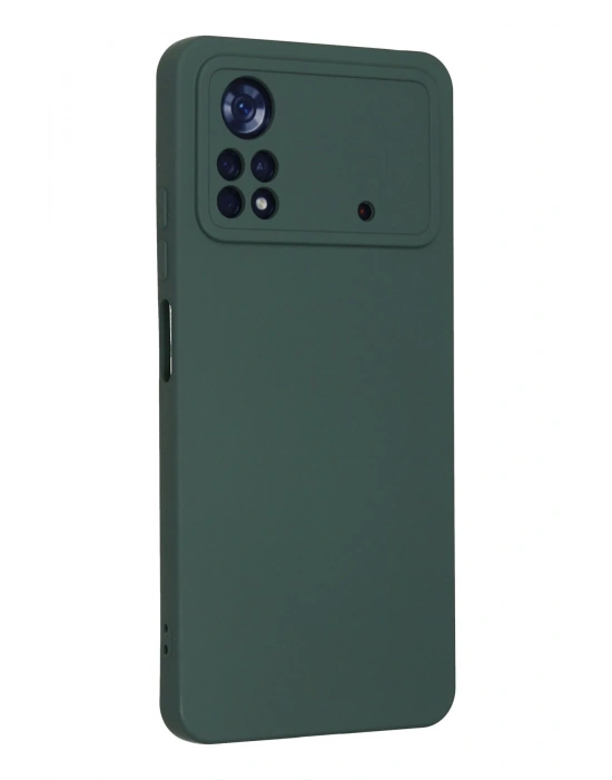 Newface Xiaomi Poco X4 Pro 5G Kılıf Nano içi Kadife Silikon - Koyu Yeşil