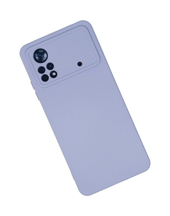 Newface Xiaomi Poco X4 Pro 5G Kılıf Nano içi Kadife Silikon - Lila