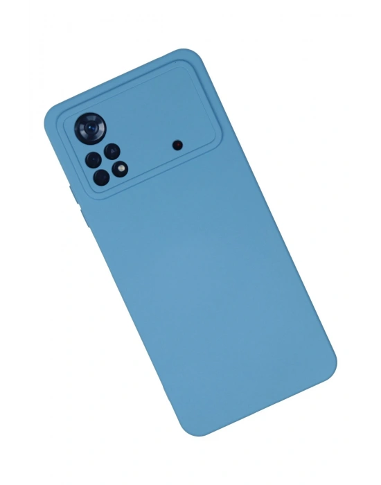 Newface Xiaomi Poco X4 Pro 5G Kılıf Nano içi Kadife Silikon - Mavi