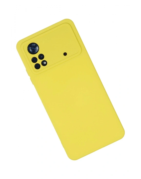 Newface Xiaomi Poco X4 Pro 5G Kılıf Nano içi Kadife Silikon - Sarı