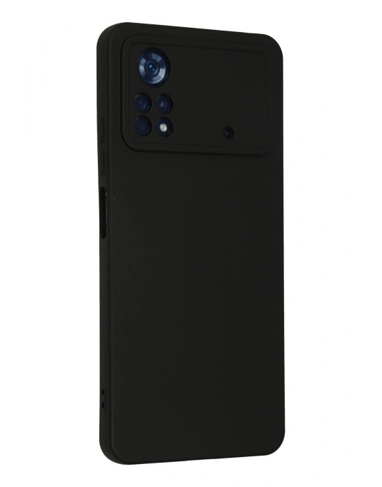 Newface Xiaomi Poco X4 Pro 5G Kılıf Nano içi Kadife Silikon - Siyah