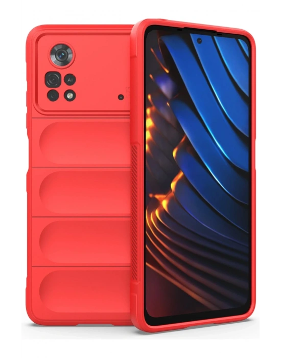 Newface Xiaomi Poco X4 Pro 5G Kılıf Optimum Silikon - Kırmızı