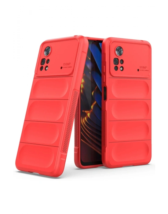 Newface Xiaomi Poco X4 Pro 5G Kılıf Optimum Silikon - Kırmızı