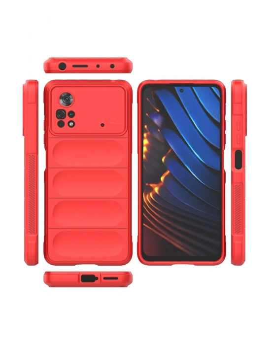 Newface Xiaomi Poco X4 Pro 5G Kılıf Optimum Silikon - Kırmızı