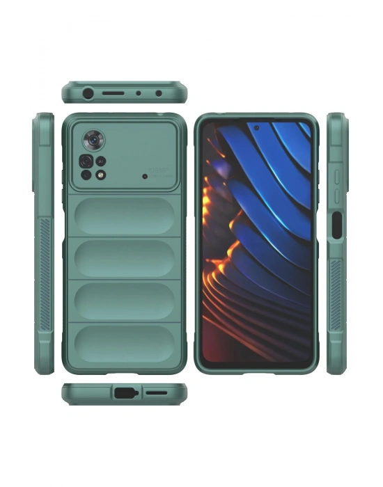 Newface Xiaomi Poco X4 Pro 5G Kılıf Optimum Silikon - Koyu Yeşil