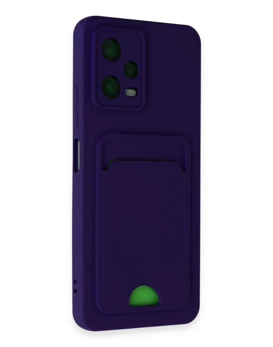 Newface Xiaomi Poco X5 5G Kılıf Kelvin Kartvizitli Silikon - Derin Mor