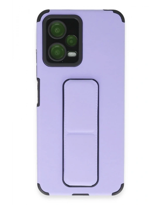 Newface Xiaomi Poco X5 5G Kılıf Mega Standlı Silikon - Lila