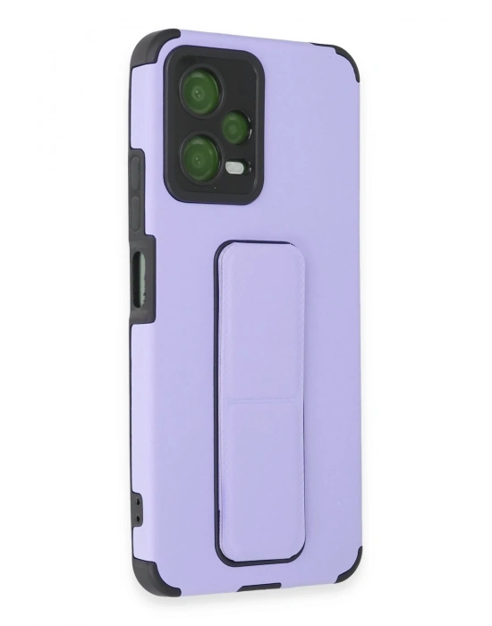 Newface Xiaomi Poco X5 5G Kılıf Mega Standlı Silikon - Lila