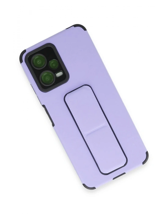 Newface Xiaomi Poco X5 5G Kılıf Mega Standlı Silikon - Lila