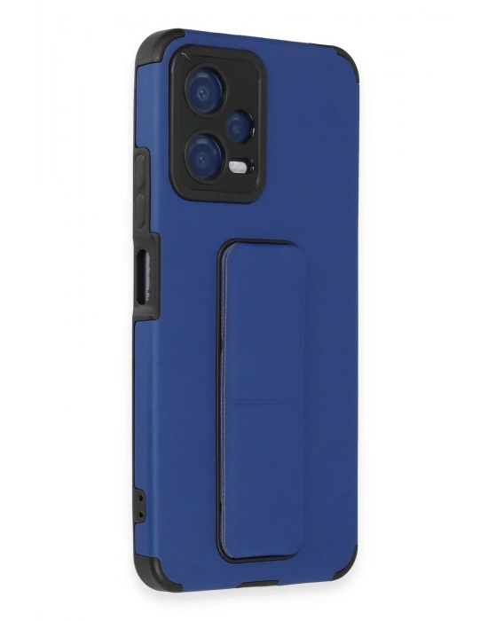 Newface Xiaomi Poco X5 5G Kılıf Mega Standlı Silikon - Mavi