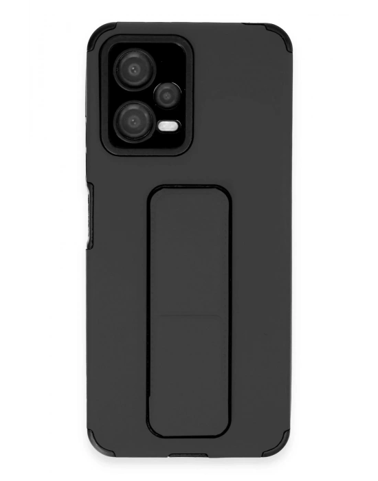 Newface Xiaomi Poco X5 5G Kılıf Mega Standlı Silikon - Siyah