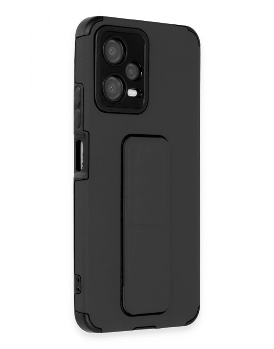 Newface Xiaomi Poco X5 5G Kılıf Mega Standlı Silikon - Siyah