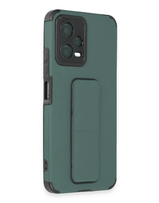 Newface Xiaomi Poco X5 5G Kılıf Mega Standlı Silikon - Yeşil