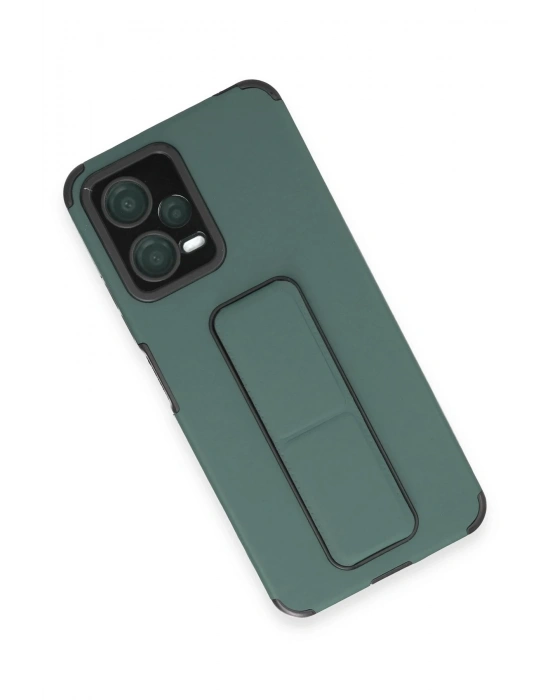 Newface Xiaomi Poco X5 5G Kılıf Mega Standlı Silikon - Yeşil