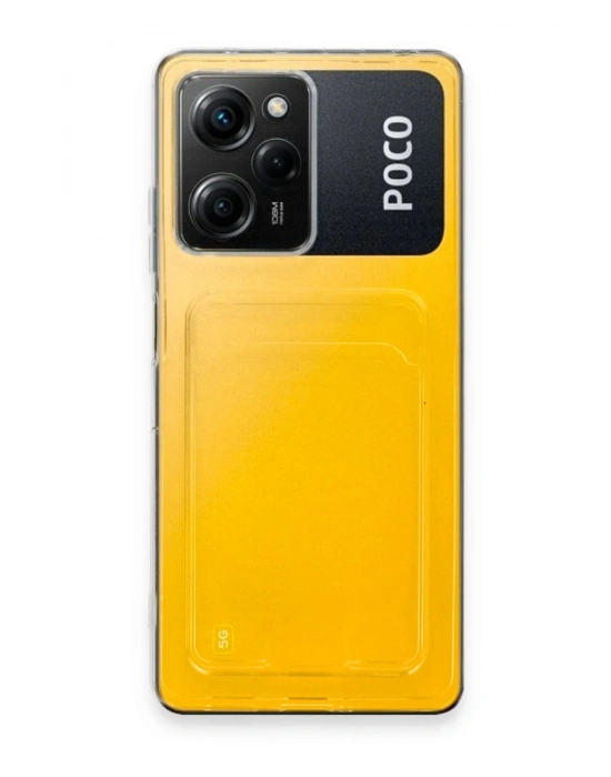 Newface Xiaomi Poco X5 Pro 5G Kılıf Kart Şeffaf Silikon - Şeffaf