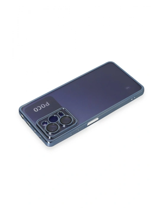 Newface Xiaomi Poco X5 Pro 5G Kılıf Razer Lensli Silikon - Açık Mavi