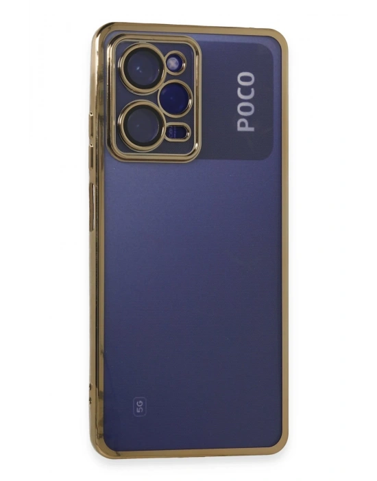 Newface Xiaomi Poco X5 Pro 5G Kılıf Razer Lensli Silikon - Gold