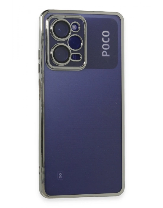 Newface Xiaomi Poco X5 Pro 5G Kılıf Razer Lensli Silikon - Gümüş