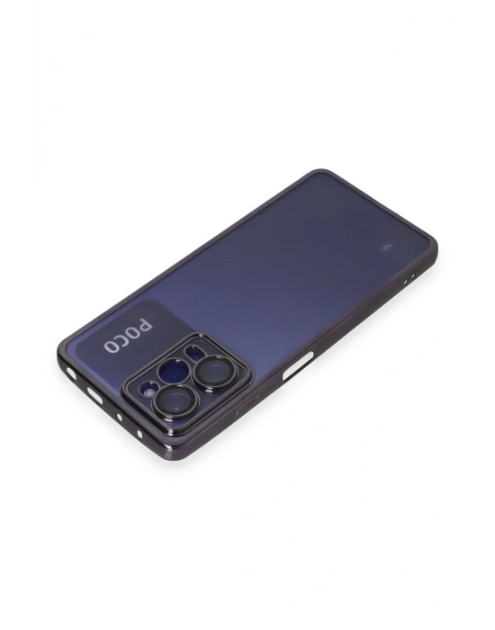 Newface Xiaomi Poco X5 Pro 5G Kılıf Razer Lensli Silikon - Mor