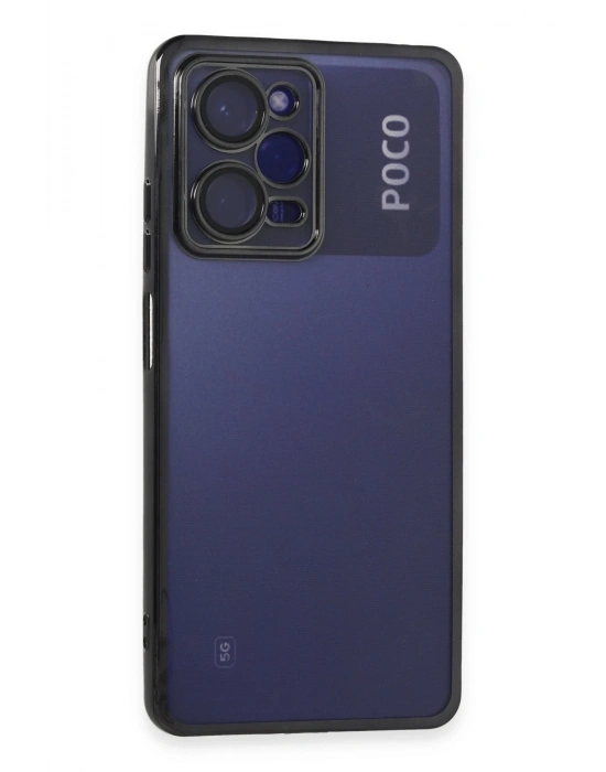 Newface Xiaomi Poco X5 Pro 5G Kılıf Razer Lensli Silikon - Siyah