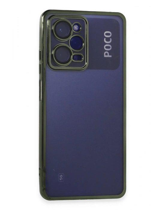 Newface Xiaomi Poco X5 Pro 5G Kılıf Razer Lensli Silikon - Yeşil