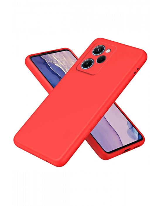 Newface Xiaomi Poco X5 Pro 5G Nano içi Kadife Silikon - Kırmızı