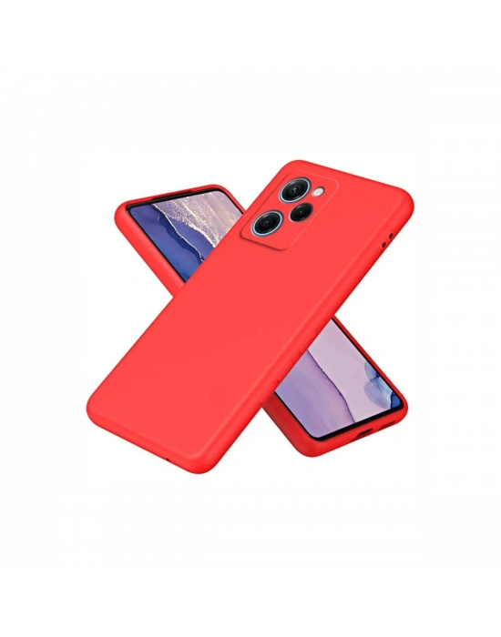 Newface Xiaomi Poco X5 Pro 5G Nano içi Kadife Silikon - Kırmızı