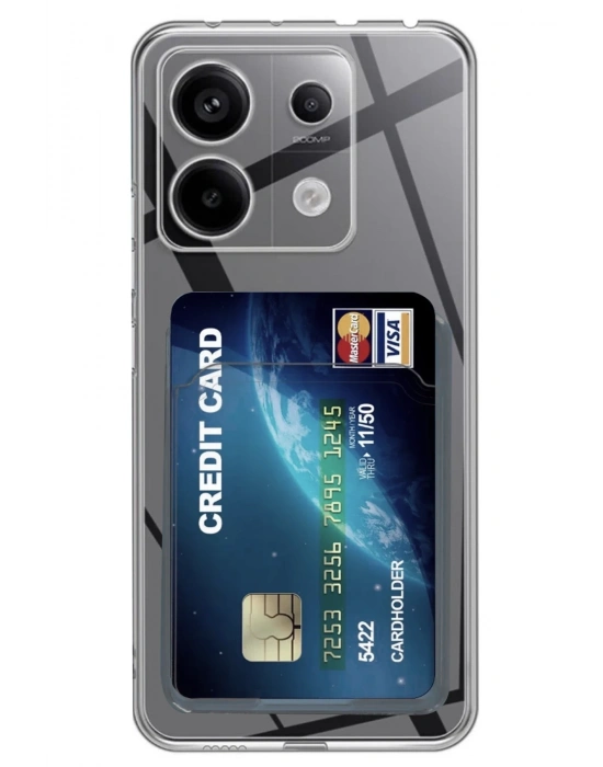 Newface Xiaomi Poco X6 Kılıf Kart Şeffaf Silikon - Şeffaf