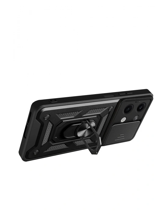 Newface Xiaomi Poco X6 Kılıf Pars Lens Yüzüklü Silikon - Yeşil