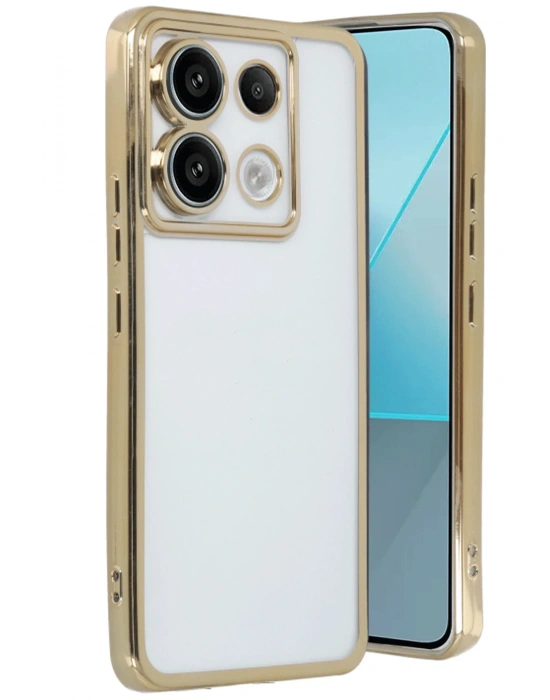 Newface Xiaomi Poco X6 Kılıf Razer Lensli Silikon - Gold