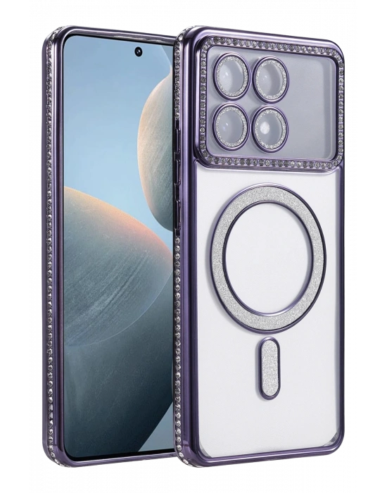 Newface Xiaomi Poco X6 Pro Joke Simli Magneticsafe Kılıf - Derin Mor