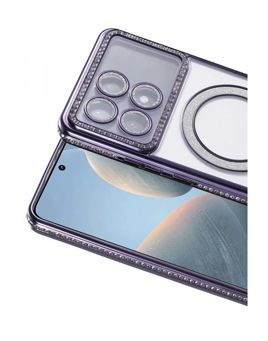 Newface Xiaomi Poco X6 Pro Joke Simli Magneticsafe Kılıf - Derin Mor