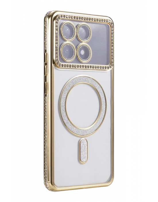 Newface Xiaomi Poco X6 Pro Joke Simli Magneticsafe Kılıf - Gold