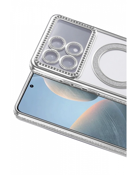 Newface Xiaomi Poco X6 Pro Joke Simli Magneticsafe Kılıf - Gümüş