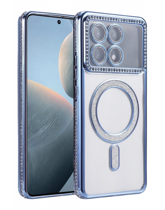 Newface Xiaomi Poco X6 Pro Joke Simli Magneticsafe Kılıf - Mavi