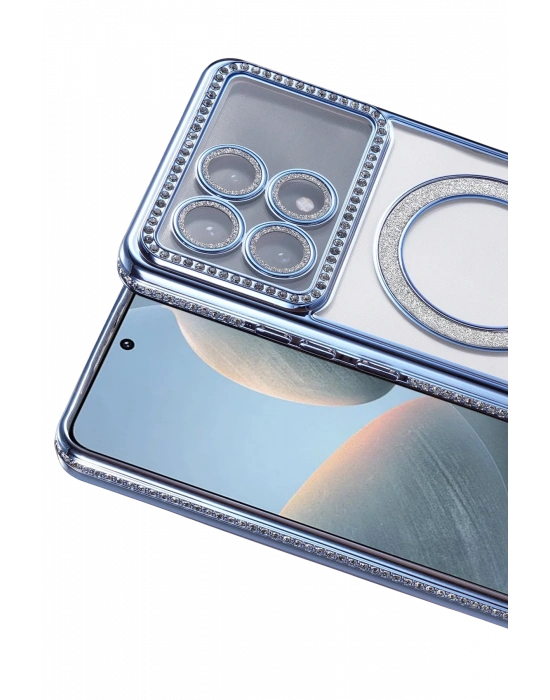 Newface Xiaomi Poco X6 Pro Joke Simli Magneticsafe Kılıf - Mavi