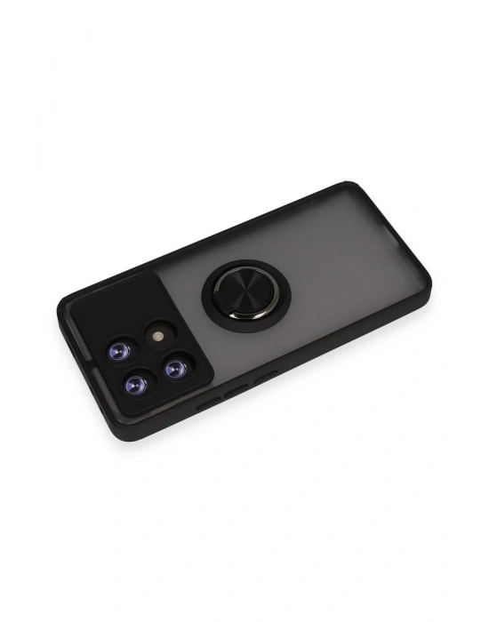 Newface Xiaomi Poco X6 Pro Kılıf Montreal Yüzüklü Silikon Kapak - Siyah