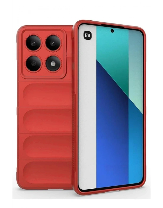 Newface Xiaomi Poco X6 Pro Kılıf Optimum Silikon - Kırmızı