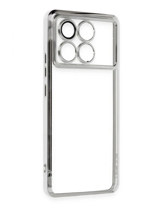 Newface Xiaomi Poco X6 Pro Kılıf Razer Lensli Silikon - Gümüş