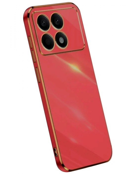 Newface Xiaomi Poco X6 Pro Kılıf Volet Silikon - Kırmızı