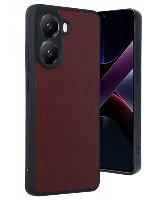 Newface Xiaomi Poco X7 Pro Kılıf Aras Deri Kapak - Bordo