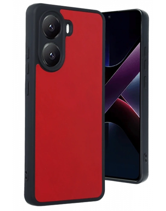 Newface Xiaomi Poco X7 Pro Kılıf Aras Deri Kapak - Kırmızı