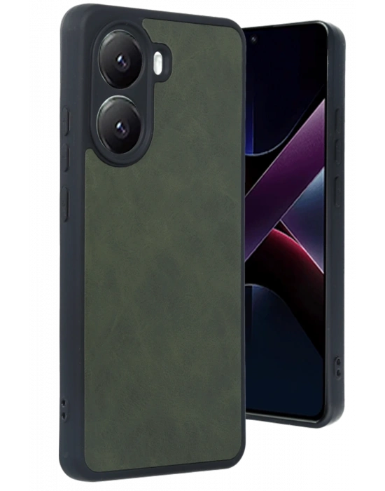 Newface Xiaomi Poco X7 Pro Kılıf Aras Deri Kapak - Koyu Yeşil