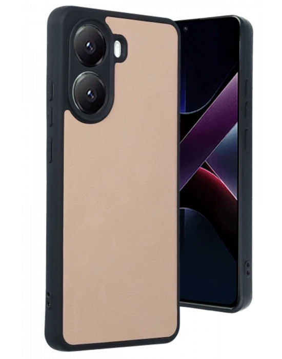 Newface Xiaomi Poco X7 Pro Kılıf Aras Deri Kapak - Pudra