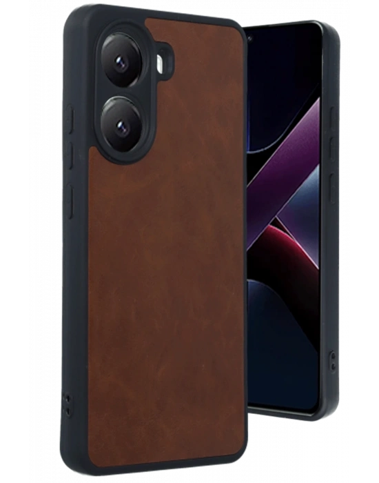 Newface Xiaomi Poco X7 Pro Kılıf Aras Deri Kapak - Taba