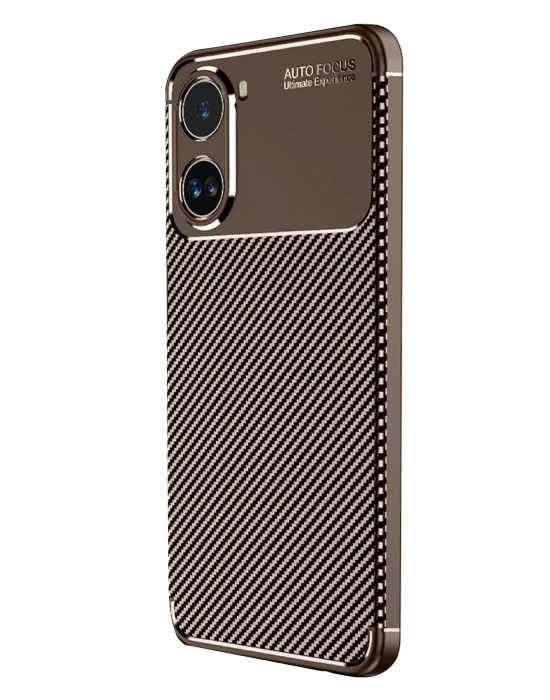 Newface Xiaomi Poco X7 Pro Kılıf Auto Focus Karbon Kapak - Kahverengi