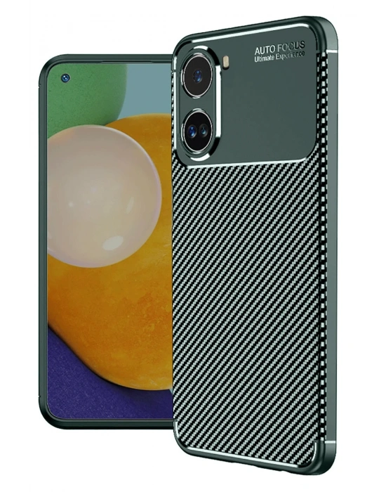 Newface Xiaomi Poco X7 Pro Kılıf Auto Focus Karbon Kapak - Koyu Yeşil