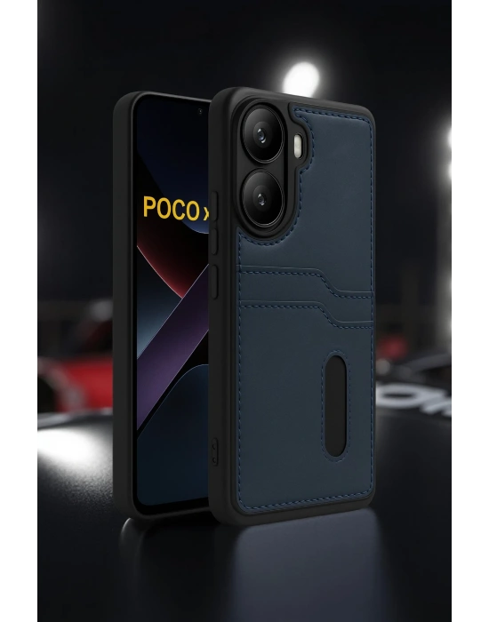 Newface Xiaomi Poco X7 Pro Kılıf Sara Kartvizitli Deri Kılıf - Kırmızı