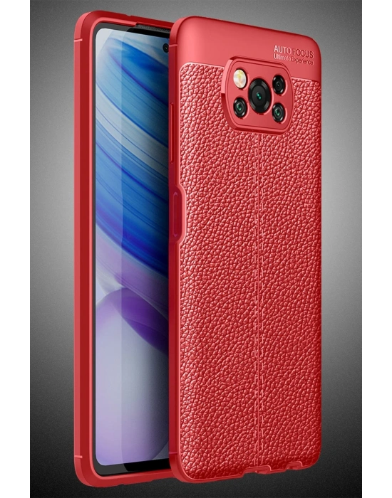 Newface Xiaomi Pocophone X3 Kılıf Auto Focus Kapak - Kırmızı